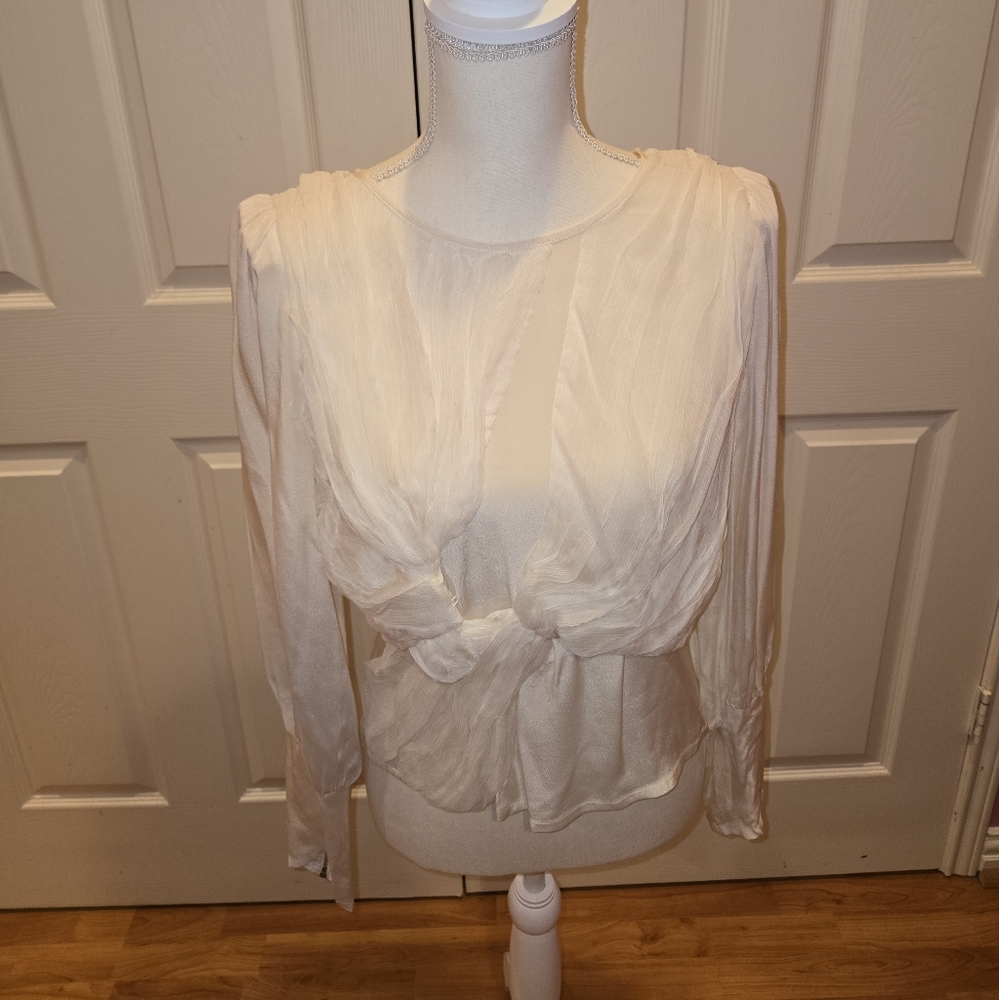 Aryn K  White Blouse